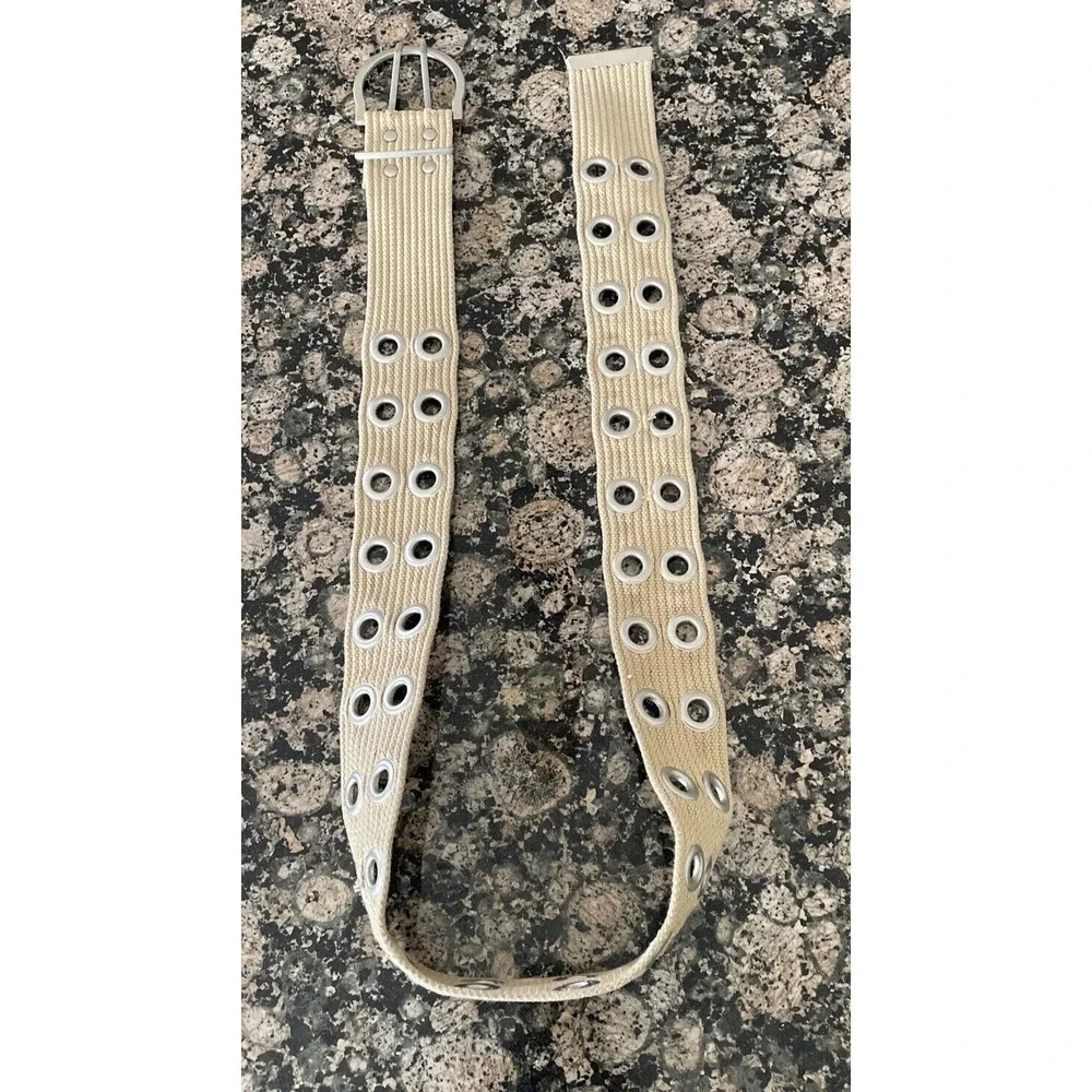 Canvas‎ Double Prong Belt  Skinny Prongs Buckle 38